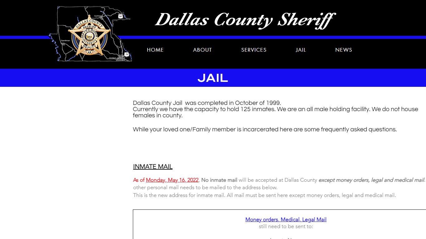 Jail | Dallas County Sheriff's Office | Fordyce, Arkans