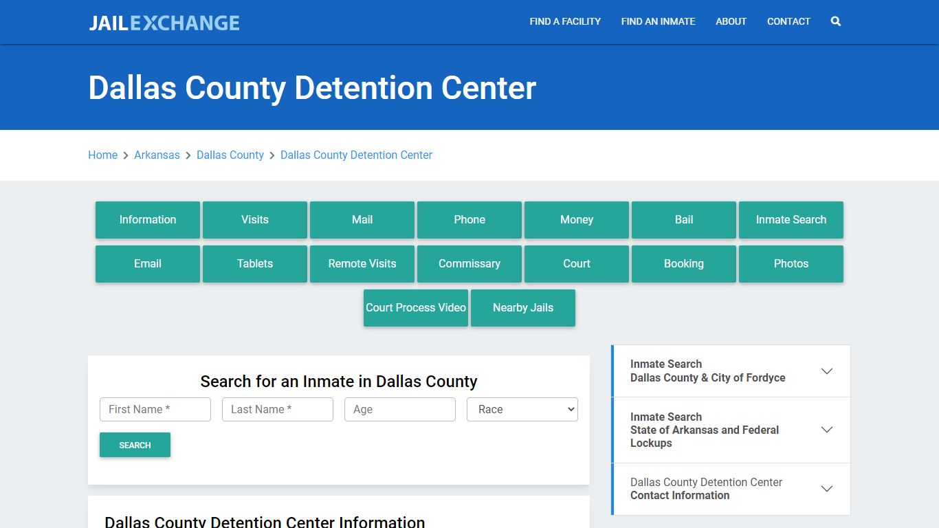 Dallas County Detention Center Roster Lookup, AR, Inmate Search